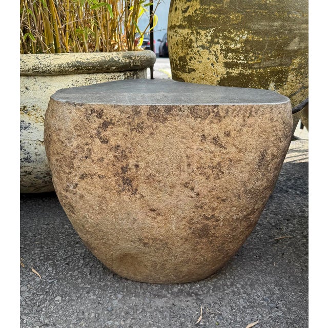 Early 21st Century Vintage Outdoor Rustic Boulder Stool / Side Table For Sale - Image 5 of 5