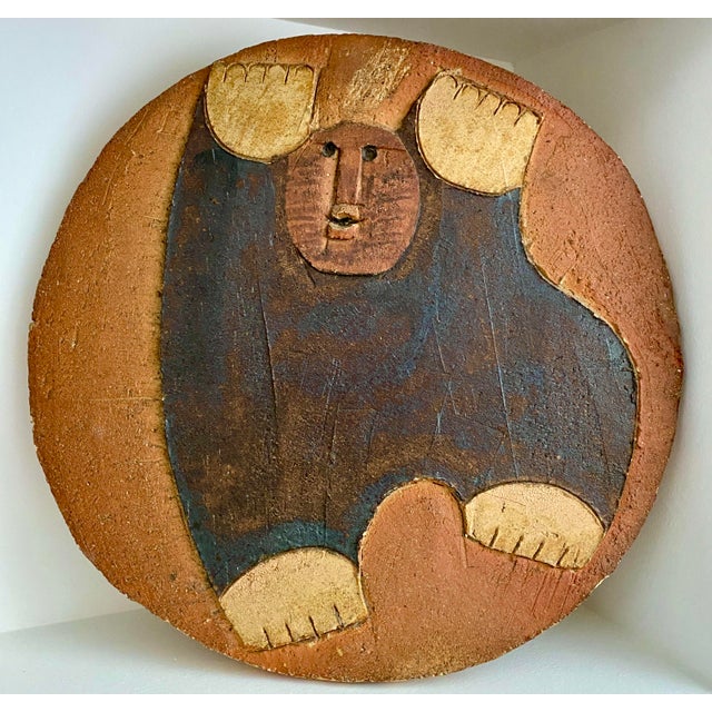 After Jean Derval, Large Ceramic Piece from the 1970s, 49cm, in Very Good conditions. Designed 1960 to 1969