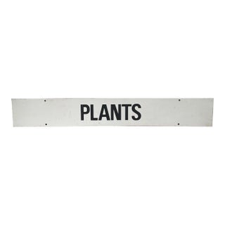 Vintage Double-Sided Metal ‘Plants’ Sign – Garden Nursery or Greenhouse Display For Sale