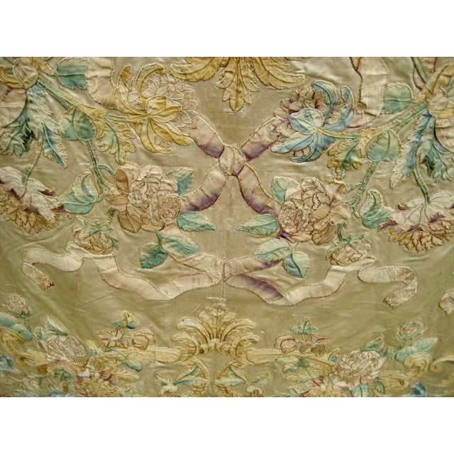Large Silk Italian Baroque Floral Embroidery From the 1700 Hundreds For Sale - Image 10 of 12