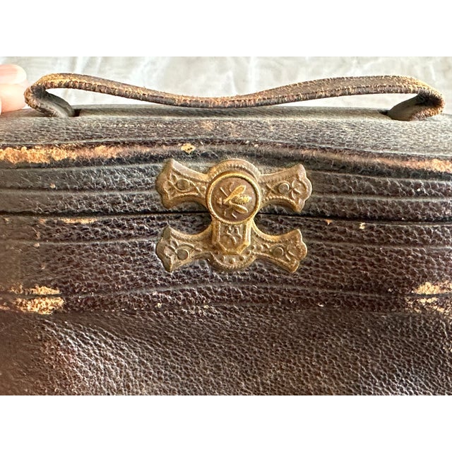 Brass Antique Mother of Pearl French Opera Glasses in Leather Case For Sale - Image 8 of 18