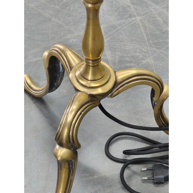Hollywood Regency Brass Floor Lamp with Romo Shade, Italy, 1950s For Sale - Image 9 of 11