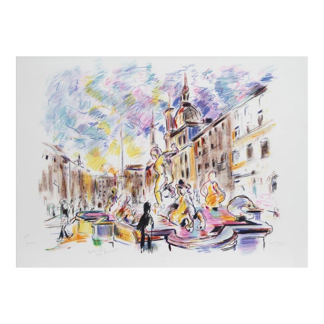 Wayne Ensrud, Piazza Navona, Rome, Lithograph For Sale