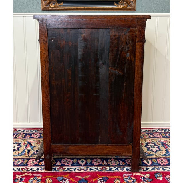 Antique French Jam Cabinet Cupboard Pedestal Barley Twist Drawer Oak Pheasant For Sale - Image 18 of 18