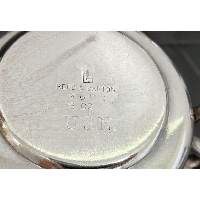 Rare World War II United States Navy Reed & Barton Silver-Plated Wardroom Officers' Mess Service Set - Set of 3 1943-1945 For Sale - Image 9 of 10