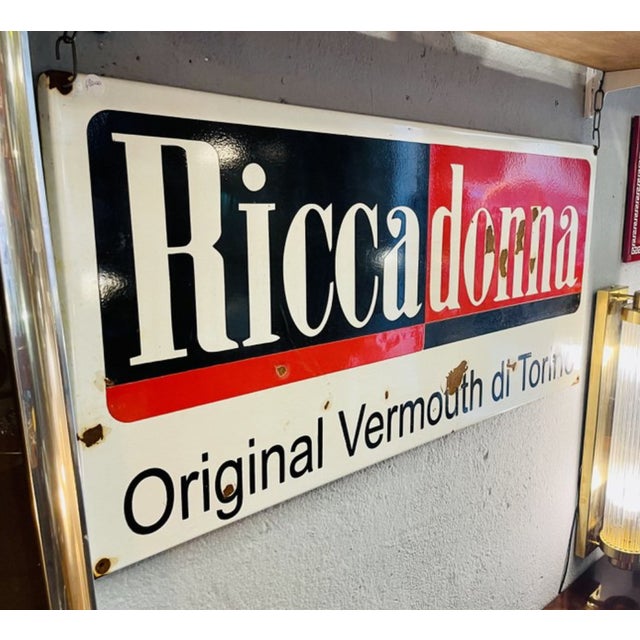 Mid 20th Century Outdoor Spumante Vermouth Riccadonna Sign, 1960s For Sale - Image 5 of 7