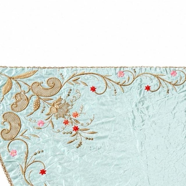 Sacred Art - Altar Cloth - 19th Century (192 cm). Portuguese, 19th century; made of silk; in shades of blue decorated with...