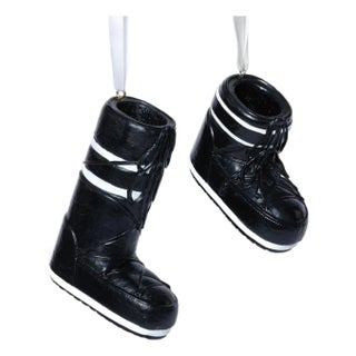 Après Ski Boot Holiday Ornaments in Black, Assorted Set of 6 Pieces For Sale
