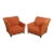 Modern Asymmetrical Custom Upholstered Club Chairs - A Pair For Sale