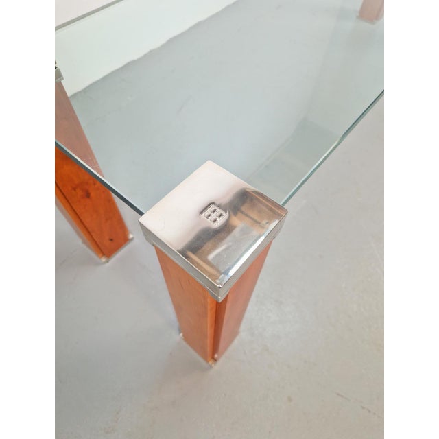 Pioneer T66 Cherry Wood & Glass Side Table from Peter Ghyczy, 1980s For Sale - Image 13 of 16