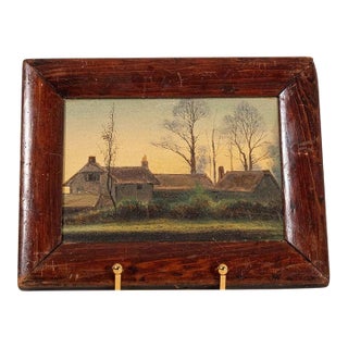 Mid 20th Century Original Petite Landscape Oil on Board For Sale