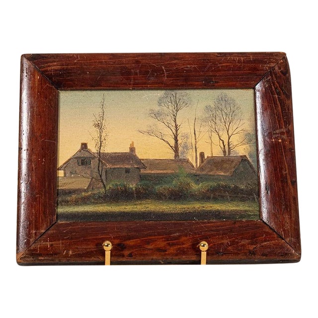 Mid 20th Century Original Petite Landscape Oil on Board For Sale