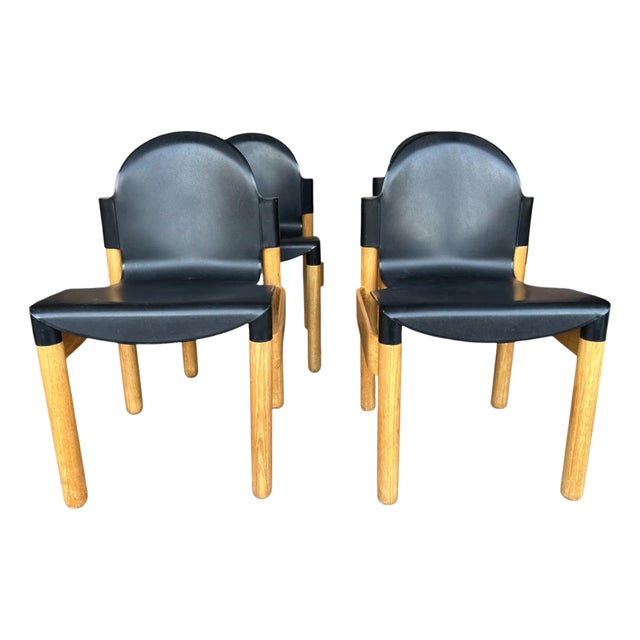 Set of 4 Sculptural Thonet Flex Chairs by Gerd Lange in Birch & Black For Sale