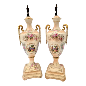 Pair of Antique French Sevres-Style Porcelain Vases