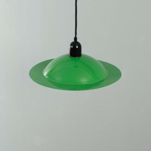 Paint Green Enamel Lampiatta Pendant Lamp from Stilnovo For Sale - Image 7 of 9