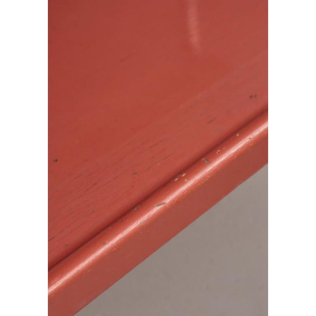 Functionalist Scandinavian Red Lacquered Steel Tube and Wood Serving Cart, 1930s For Sale - Image 15 of 18