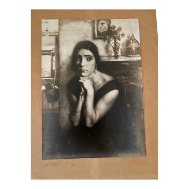 Julio Romero De Torres Signed Photograph of Beloved Model María Teresa López. For Sale