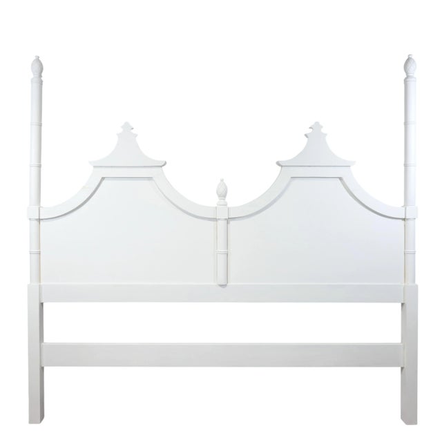 Thomasville Pagoda Headboard, Kingsize Double Pagoda Headboard. For Sale - Image 9 of 11