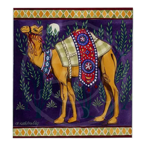 Matted Original Global Camel L Painting, by Kathleen Ney