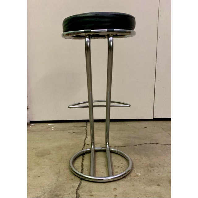 1970s Italian Mid-Century Modern Chrome Bar Stool For Sale - Image 9 of 11