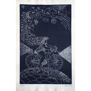 Nicole Laporte, Le Cycliste des rêves, Etching For Sale