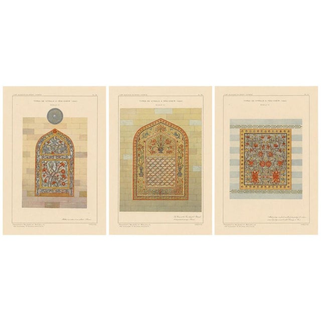 Alexandre M. Raymond, Stained Glass Designs, Yenişehir, 1924, Paper, Set of 3 For Sale - Image 10 of 10