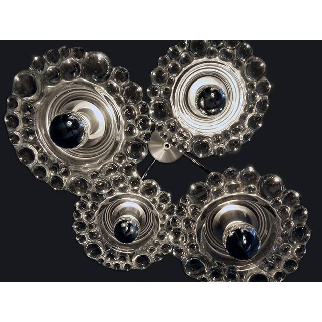 Sputnik Water Drop Flush Mount in Murano Glass & Chrome from Peill & Putzler, Germany, 1960s For Sale - Image 4 of 9