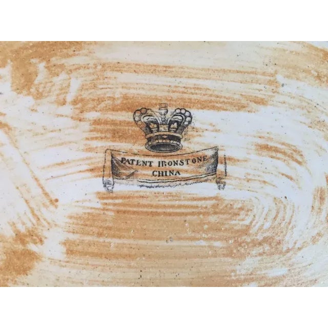 Antique early 19th c. Mason's stone china vegetable dish in the Chinese "table & flower pot" pattern. Octagonal shape....