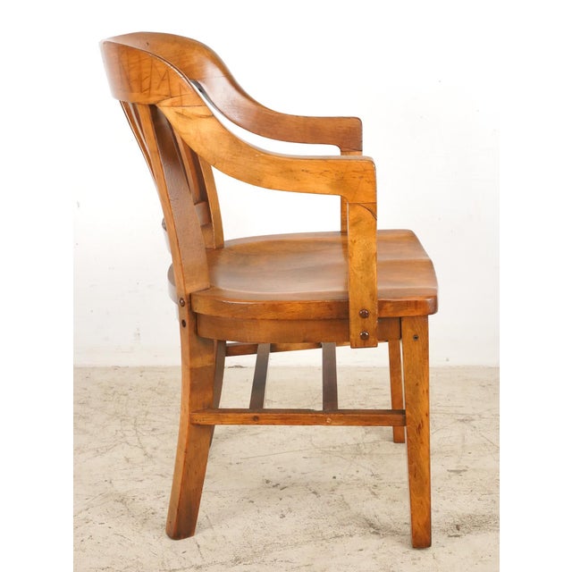 Arts & Crafts Slat Back Wood Arm Chair For Sale - Image 6 of 9