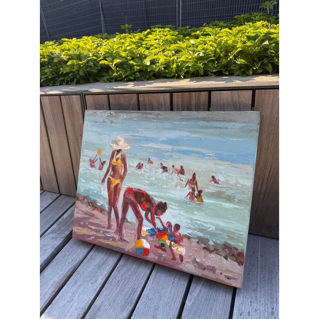 2020s Footnotes of a Holiday Ii, Unique Impasto Painting by Godfrey Afebuame (2026) Oil on Canvas, the Impasto Beach Series For Sale - Image 5 of 5
