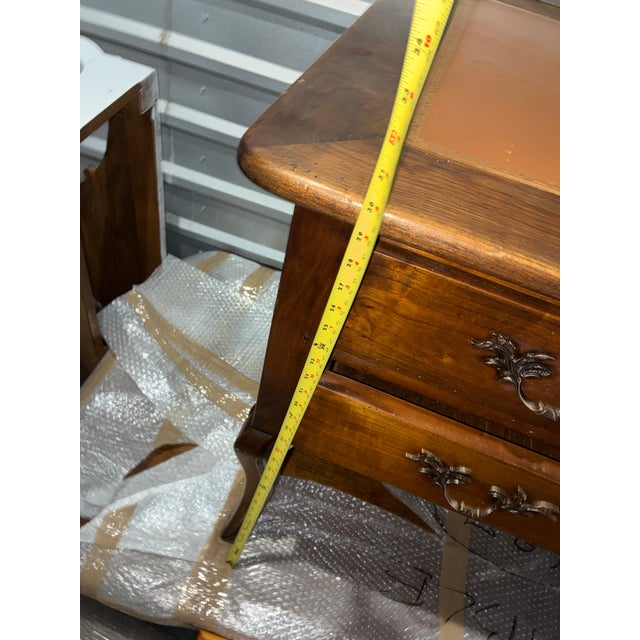 Large French Fruitwood Desk W/Leather Top For Sale - Image 4 of 9