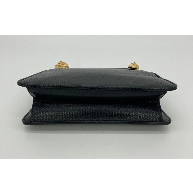 Black Judith Leiber Black Lizard Crystal Shells Clutch For Sale - Image 8 of 12
