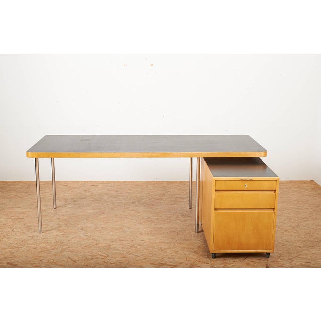 Worktable in Chrome-Plated Metal Tubing and Wooden Top by Marcel Breuer for Wohnbedarf, 1928 For Sale - Image 10 of 15