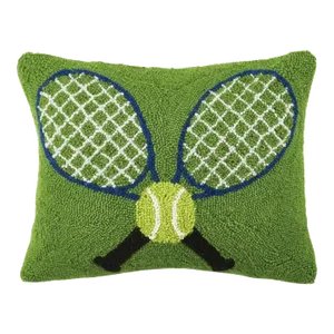 Crossed Tennis Racquets Hook Pillow, 18" x 14"