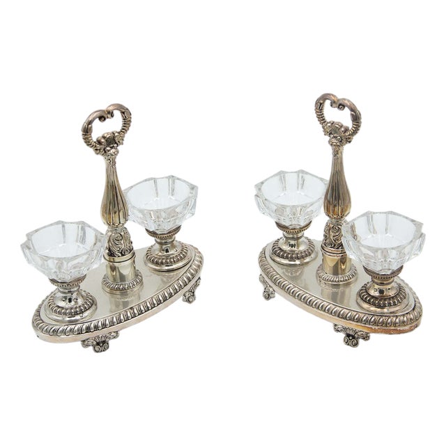 Silver Salt and Pepper Shakers, Set of 2 For Sale