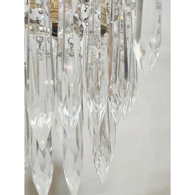 Vintage Italian Brass Upside Down Layered Cake Chandelier For Sale In New York - Image 6 of 8