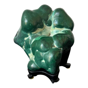 Malachite Rock on Display Stand as a Viewing Stone