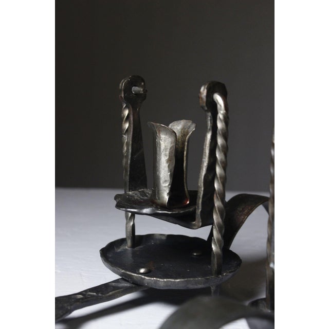 French Castle Wrought Iron Candle Sconces, Set of 2 For Sale - Image 6 of 11