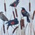 Original 22 x 22.75 painting on wood panel overall size with antique frame is 28 x 28.5 titled “Redwing Blackbirds &...