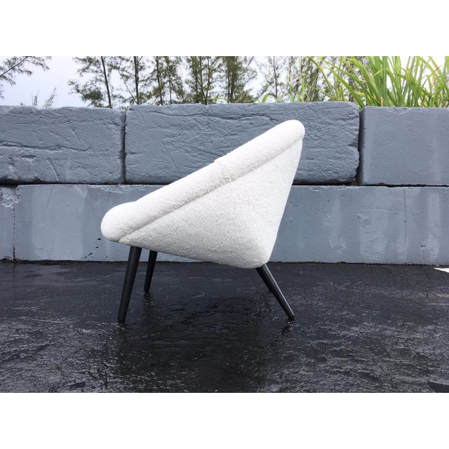 1950s Mid-Century Modern Faux Sheepskin Lounge Chairs - A Pair For Sale - Image 12 of 13
