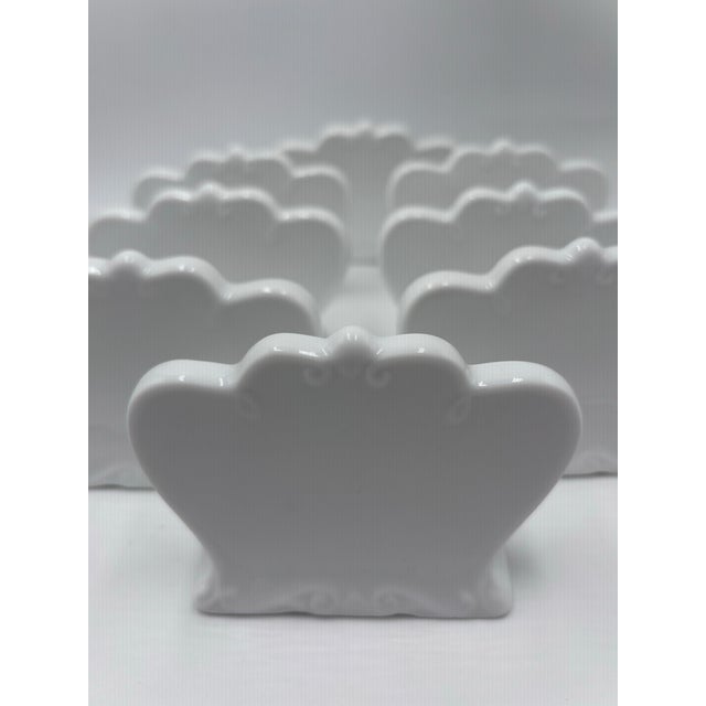 Determine who sits where with these porcelain crown shape place markers. Write on the 3.5 wide piece with a dry erase...
