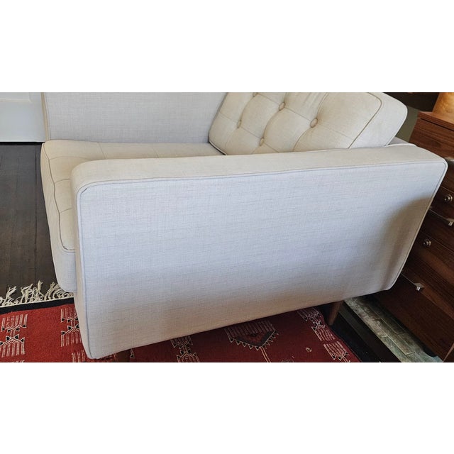 Pair of MXM Design Tufted MCM Lounge Chairs Neutral Color For Sale In San Francisco - Image 6 of 12