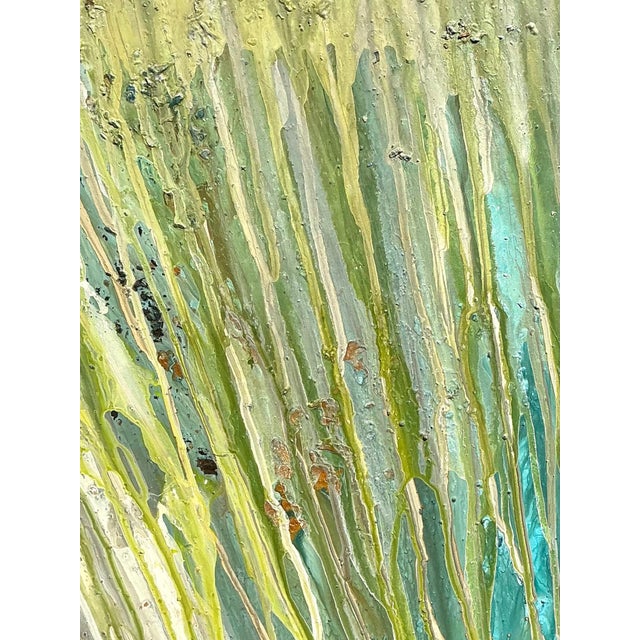 Yellow Vintage Original Abstract Oil Painting on Canvas For Sale - Image 8 of 18