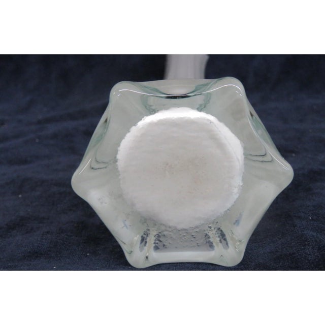 Glass Eiffel Tower Vase White Glass With Slim Tapered Neck and Clear Footed Base 4828b For Sale - Image 7 of 18