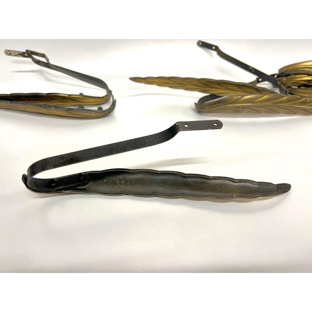 Gold Antique Feather Form Metal Curtain Tie Backs - a Set of 8 For Sale - Image 8 of 12