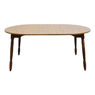 Tell City Furniture Solid Hard Rock Maple 65" Oval Dining Table For Sale
