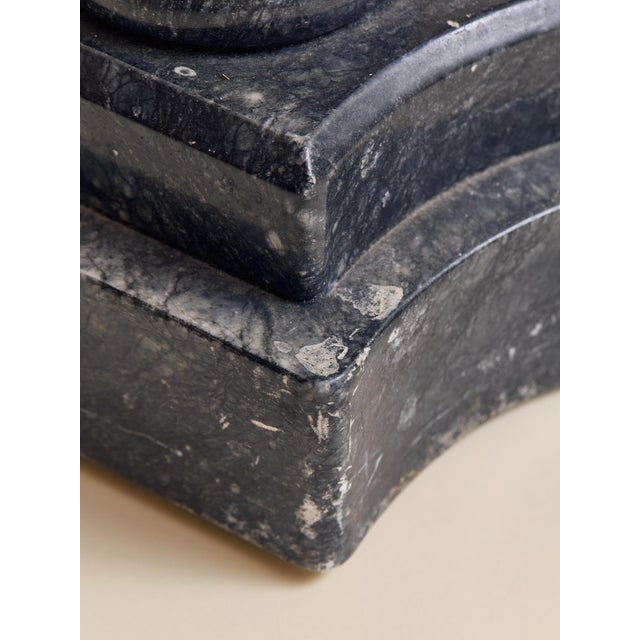 The Vintage Italian Black Marble Tripod Column Pedestal For Sale - Image 10 of 11
