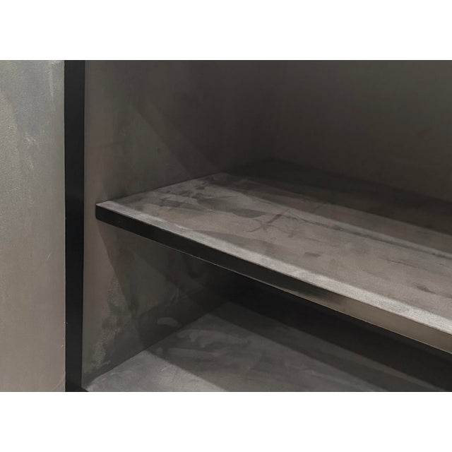 Studio a Home by Global Views “Metro” Nightstand in Gray Hair-on-Hide. For Sale - Image 9 of 12