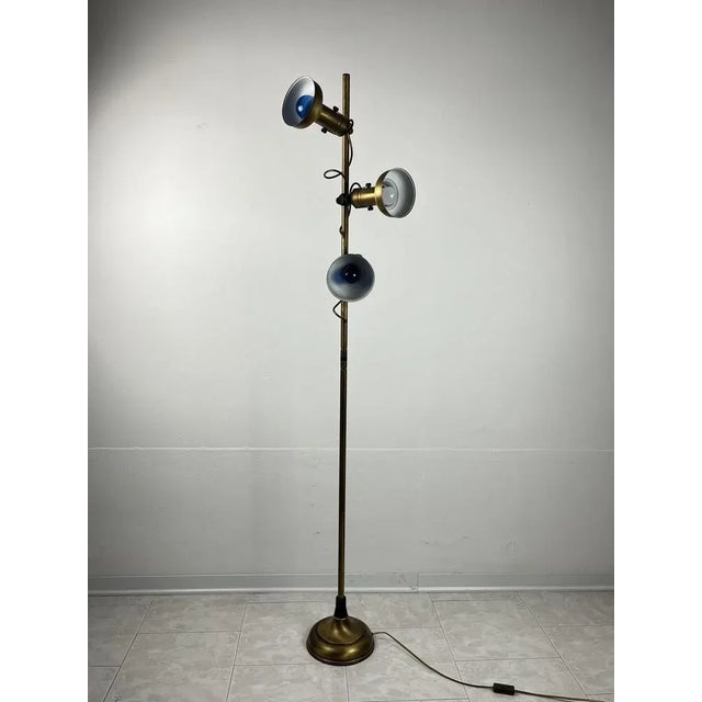 3-Light Floor Lamp in Brass and Aluminum, Italy, 1970s For Sale - Image 6 of 11