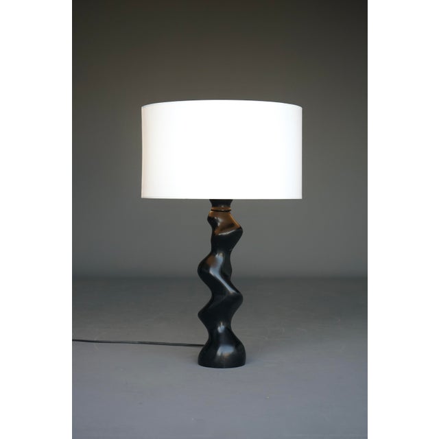 Model 42 Sculptural Ebonised Wood Table Lamp from Temde Leuchten, 1970s For Sale - Image 12 of 14